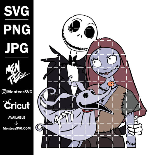 Diseño SVG para Cricut - Jack y Sally SVG, png, jpg, Halloween svg Jack y Sally svg, jack all body - MenteczSVG