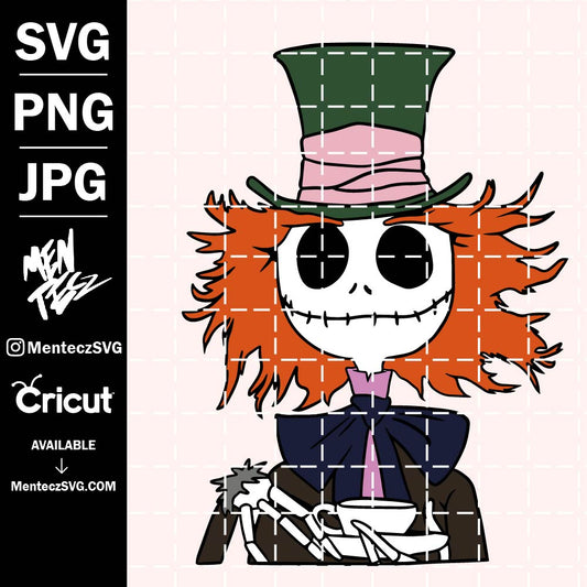 Diseño SVG para Cricut - Jack Skellington as the Mad Hatter SVG,  Starbucks Venti Cold Cup, Custom Starbuck, Archivos para Cricut y jack y sally - MenteczSVG