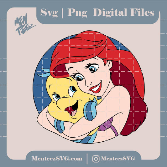 Diseño SVG para Cricut - Little Mermaid SVG, Ariel svg, Mermaid svg, Princess svg, princesa sirenita - MenteczSVG