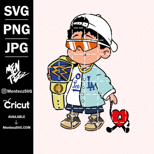 Diseño SVG para Cricut - Baby Benito Los Angeles SVG, Bad bunny PNG and JPG,  Layered Digital File Clipart - MenteczSVG