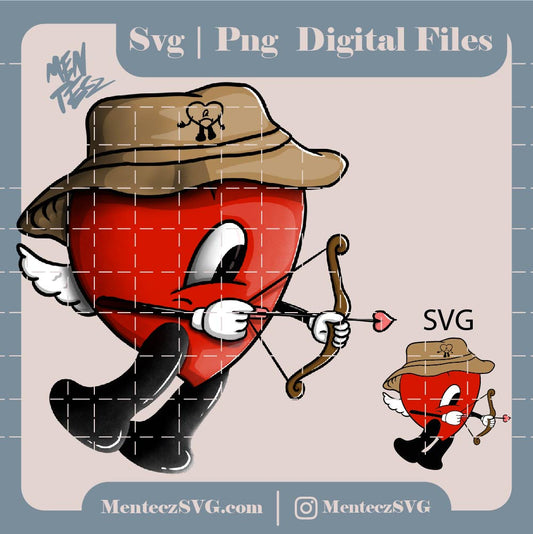 Diseño SVG para Cricut - Corazon de bad bunny Cupid PNG, Un verano sin ti SVG, Un verano sin ti png, bad bunny un verano sin ti svg, corazon bad bunny cupido - MenteczSVG
