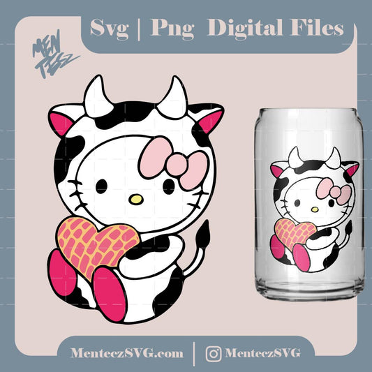 Diseño SVG para Cricut - Hello Kitty cow Svg, png, jpg, Hello kitty concha svg - MenteczSVG