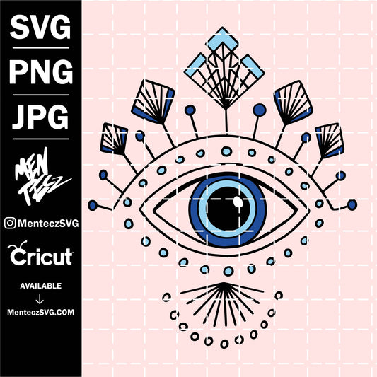 Diseño SVG para Cricut - Evil Eye Svg, Png, JPG Humsa Svg Cutfiles - MenteczSVG
