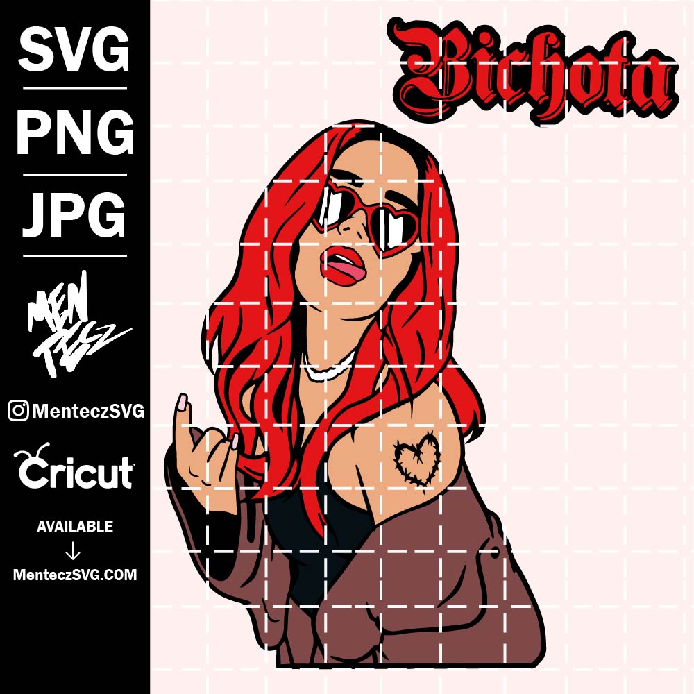 Karol G cabello rojo SVG, png & JPG, Bichota svg, bichota roja