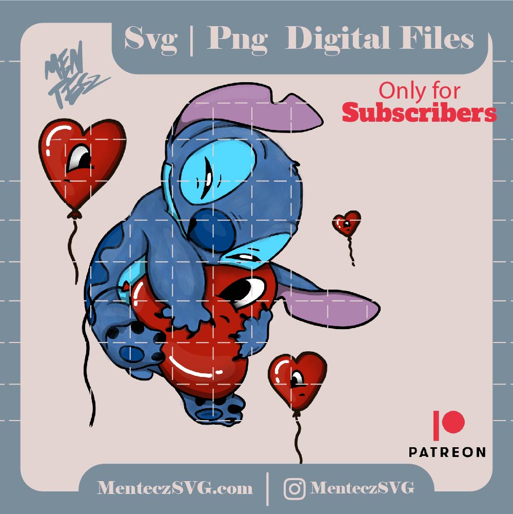 Stitch Bad bunny svg, Lilo svg, Stitch svg, Angel svg, evil svg, Valentine's Day stitch svg