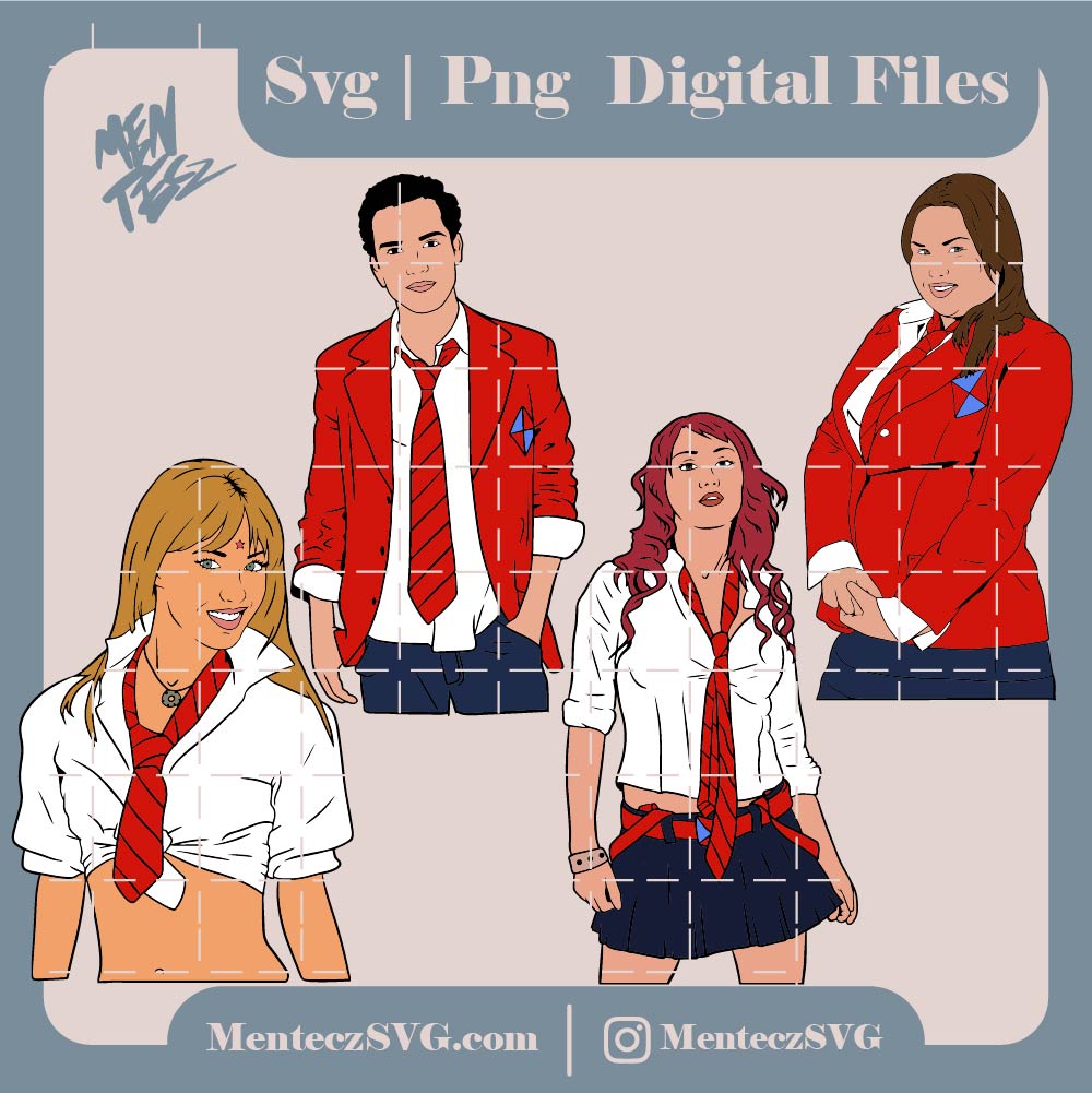 Rebelde bundle svg, RBD svg, Miguel svg, Celina SVG, Mia svg, Roberta rebelde svg, png, jpg