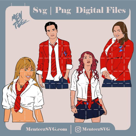 Diseño SVG para Cricut - Rebelde bundle svg, RBD svg, Miguel svg, Celina SVG, Mia svg, Roberta rebelde svg, png, jpg - MenteczSVG
