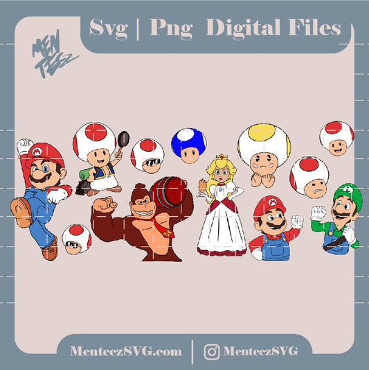 Diseño SVG para Cricut - Mario bros wraps SVG, PNG and jpg, super mario svg, la pelicula, the super mario bros movie 2023, bundle svg, mario wraps svg - MenteczSVG