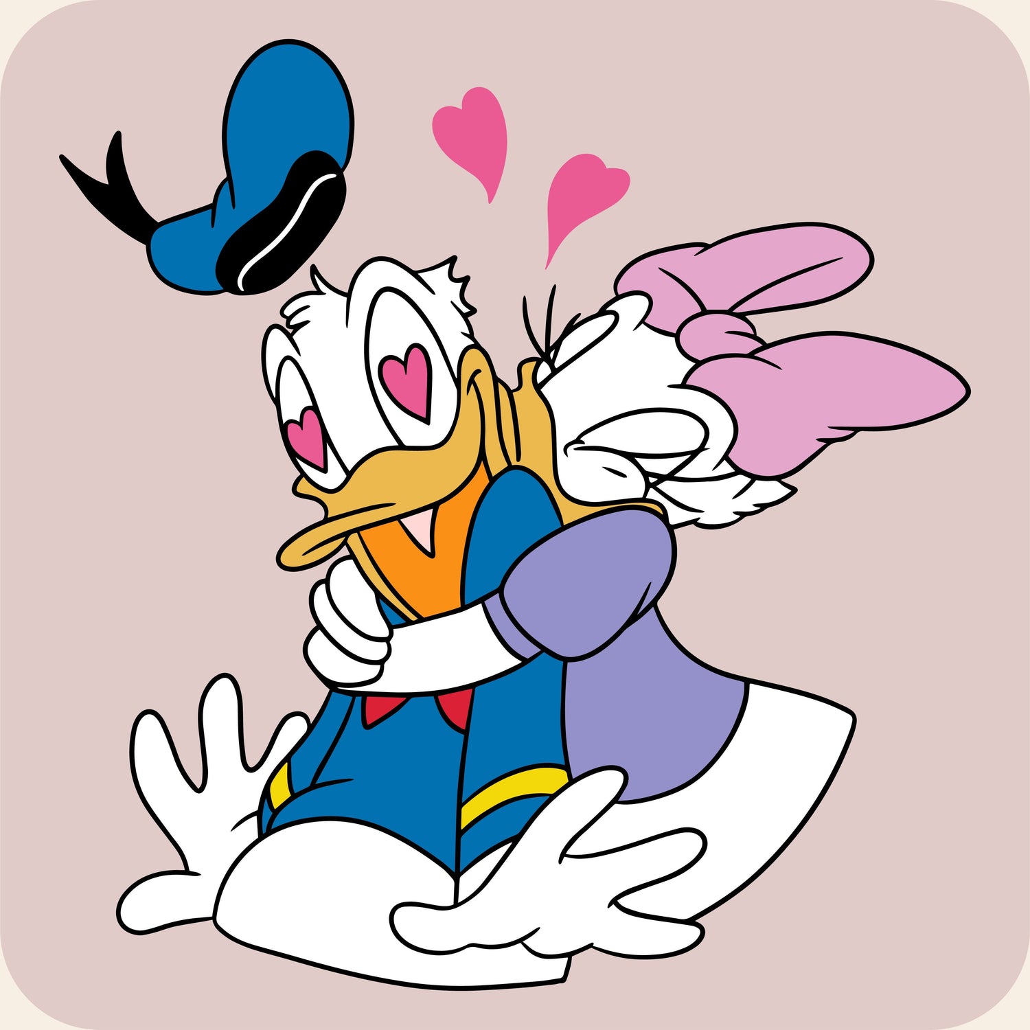 happy valentines, svg Donald Duck
