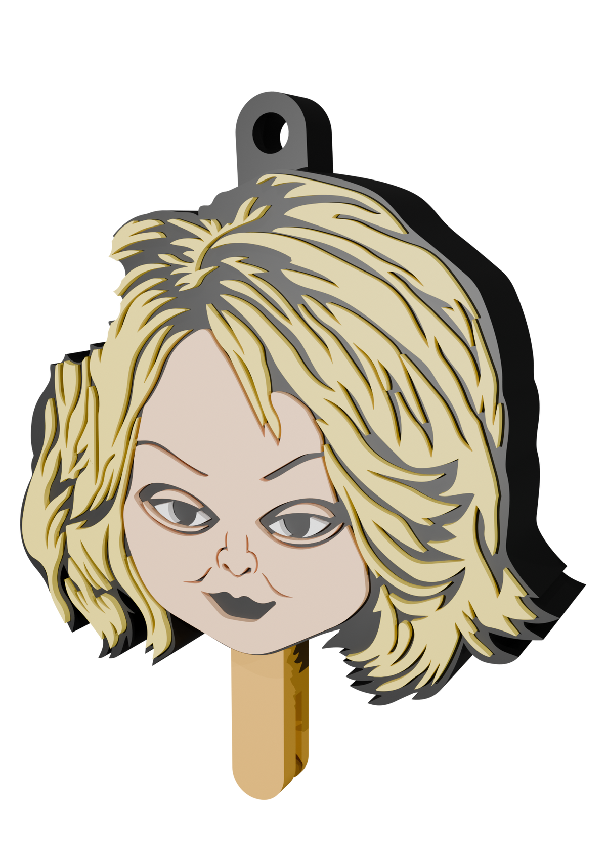 Halloween keychain that doubles as a can opener (STL file) | Spooky 3D print, gothic keychain, Halloween digital download (STL and 3MF files)