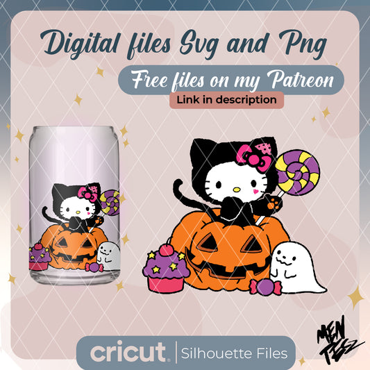 Hello kitty halloween svg and png, kuromi svg, for libbey and cricut