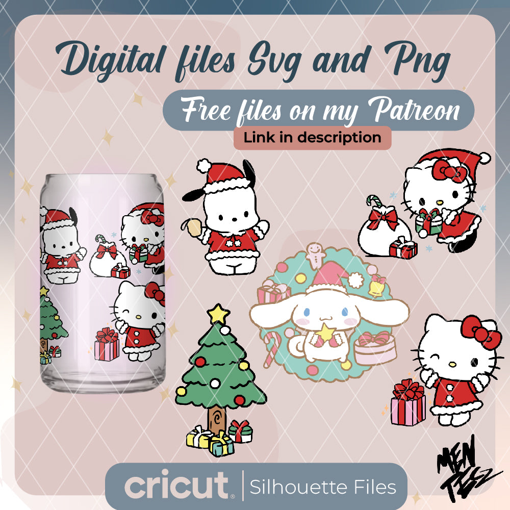 Christmas bundle svg, Hello kitty christmas svg, cinnamoroll christmas svg and png,