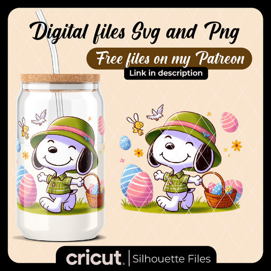 Diseño SVG para Cricut - Digital Download, Snoopy Easter clipart, Snoopy Easter svg, Snoopy Easter png, Snoopy Easter cricut - MenteczSVG