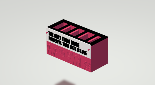 Pen holder Bad bunny 3D, the only thing more powerful than hate is love, 3mf