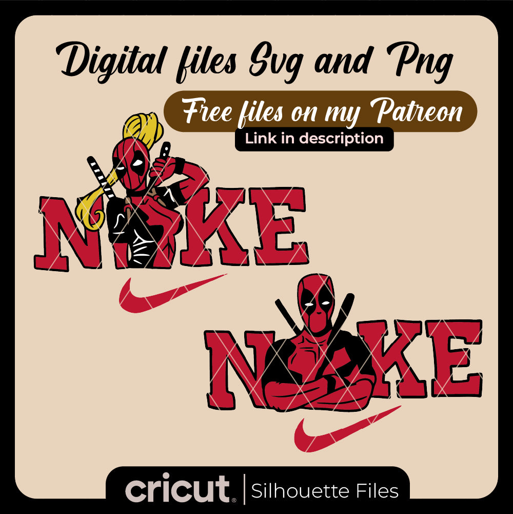 Deadpool NIKE SVG, PNG, for tshirt,  Wolverine  svg, perfect for cricut, cameo, NIKE SVG