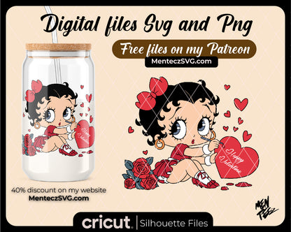 Betty Boop Happy Valentine’s Day SVG, Betty Boop SVG PNG Cut File