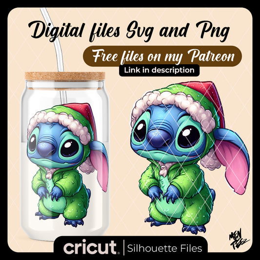 Baby stitch grinch png, baby grinch png, christmas png, ONLY PNG