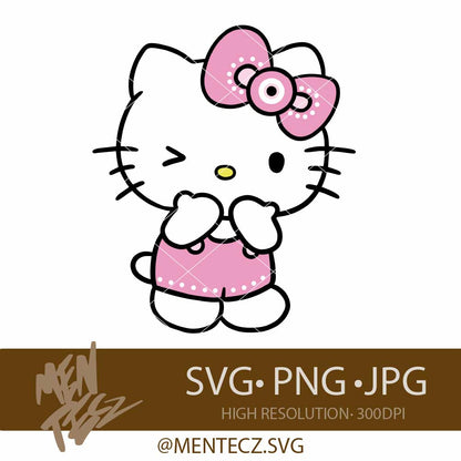 Pink Hello Kitty Evil Eye SVG PNG , Wrap libbey 16oz, Tumbler 20oz ,Cute Protective Eye Design