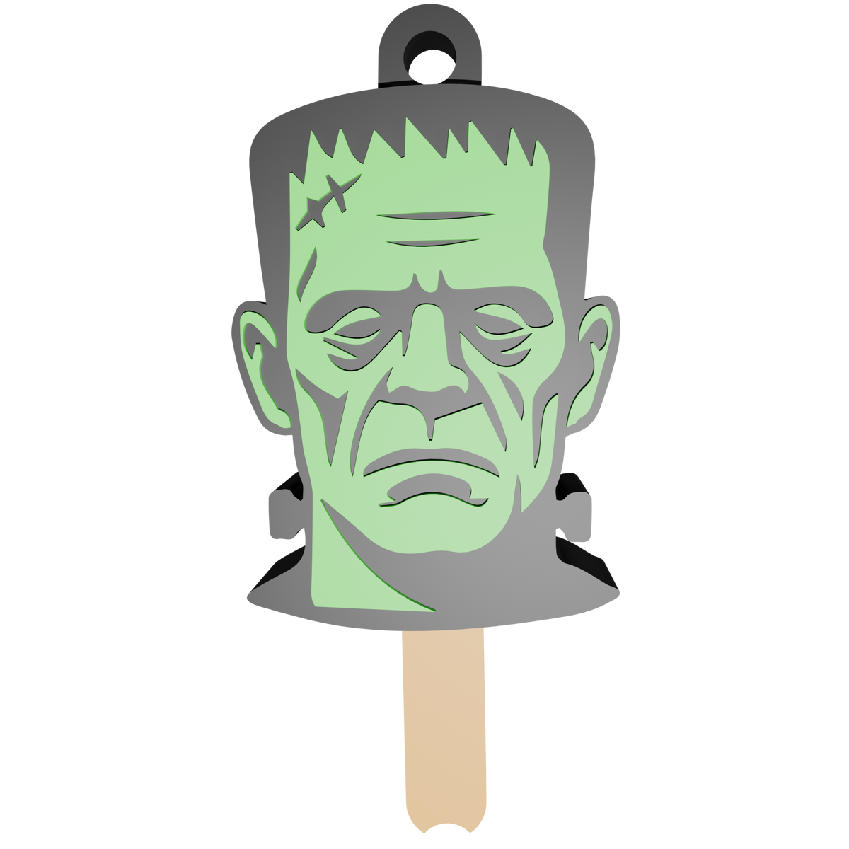 Halloween keychain that doubles as a can opener (STL file) | Spooky 3D print, gothic keychain, Halloween digital download (STL and 3MF files)