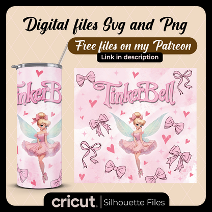 Tinkerbell coquette PNG, for tshirt, wrap, Libbey, Tumbler 20oz and 40oz, perfect for DTF