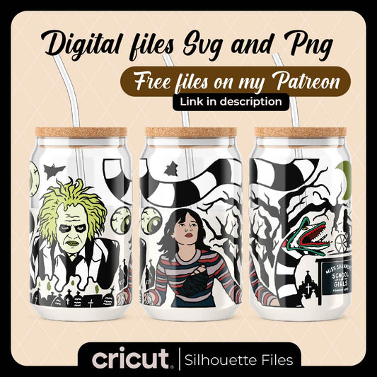 Beetlejuice Beetlejuice SVG , wraps for libbey in cricut, Exclusive design for my subscribers