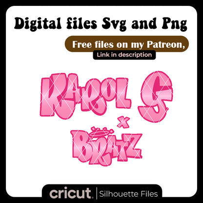 Karol G Bratz svg, png, wrap tumbler 20oz, LA BICHOTA BRATZ, for cricut , Logo bratz free