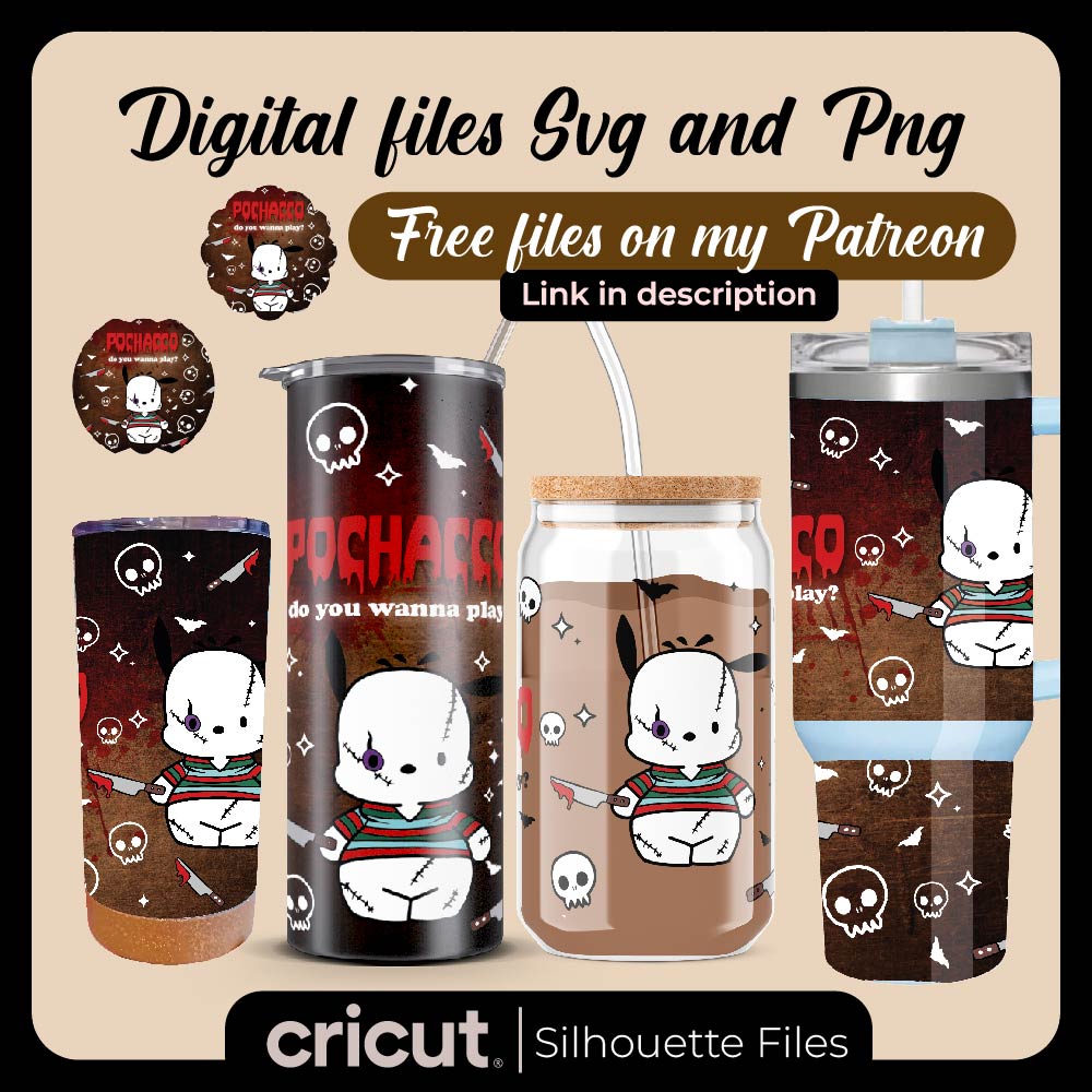 Pochacco chucky svg y png, Tumbler 40oz, 20oz, 17oz, Libbey 16oz, stan ...