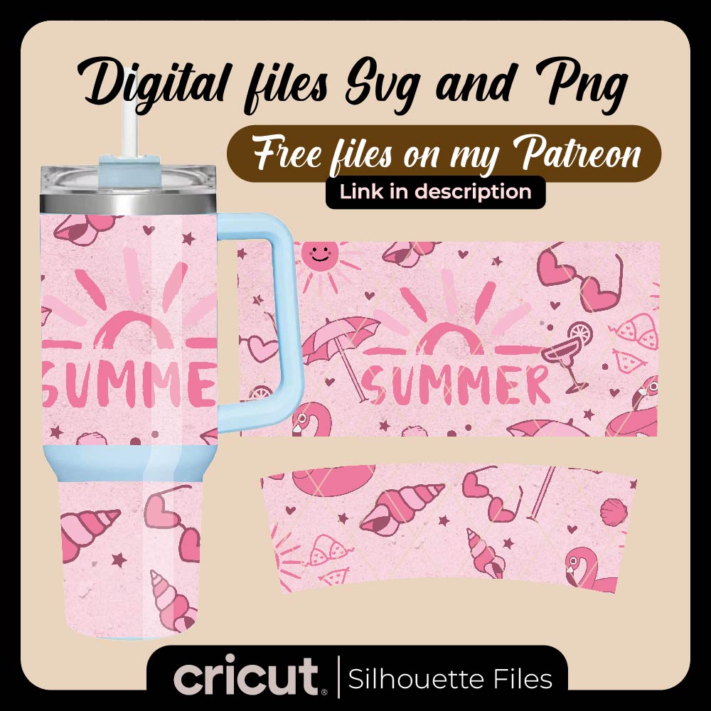 Summer wrap svg and png, Wrap Tumbler 20oz, 40oz, 17oz, glass libbey 16oz, Stanley toppers