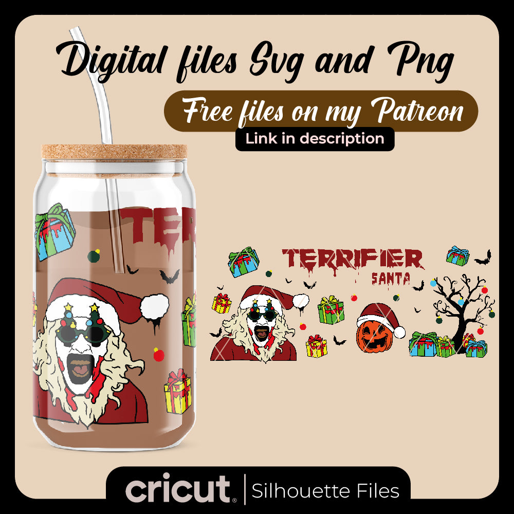 Terrifier Santa SVG, Wrap Christmas svg,Charlotte Gainsbourg’s Movie SVG, Terrifier Santa wears a hat SVG PNG