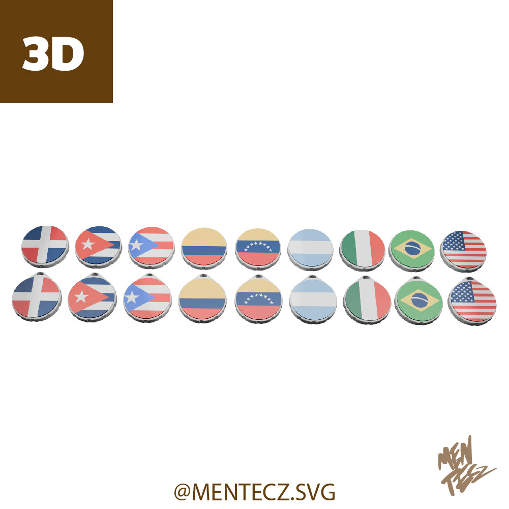 Flag AirTag Cover 3mf / Keychain - Represent your country and compatible with Apple AirTag