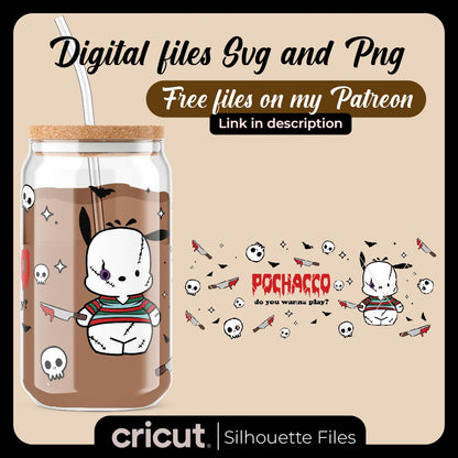 Pochacco chucky svg y png, Tumbler 40oz, 20oz, 17oz, Libbey 16oz, stanley toppers png, halloween svg, sanrio halloween svg, hello kitty svg