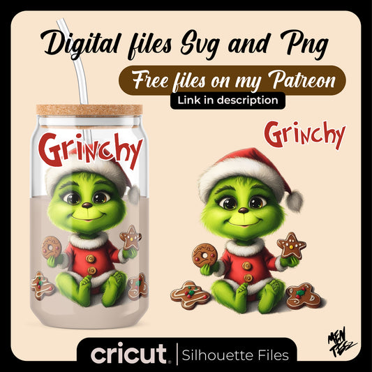 Grinchy PNG, baby grinch png, christmas png, for libbey, tshirt, tumblers