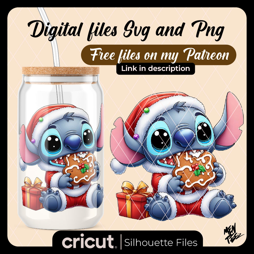 Baby stitch PNG, santa stitch png, christmas png, ONLY PNG