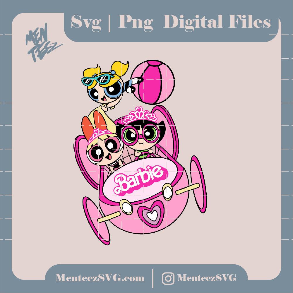 Barbie The Powerpuff Girls svg, Barbie svg, for cricut, svg free in mi patreon, barbie png