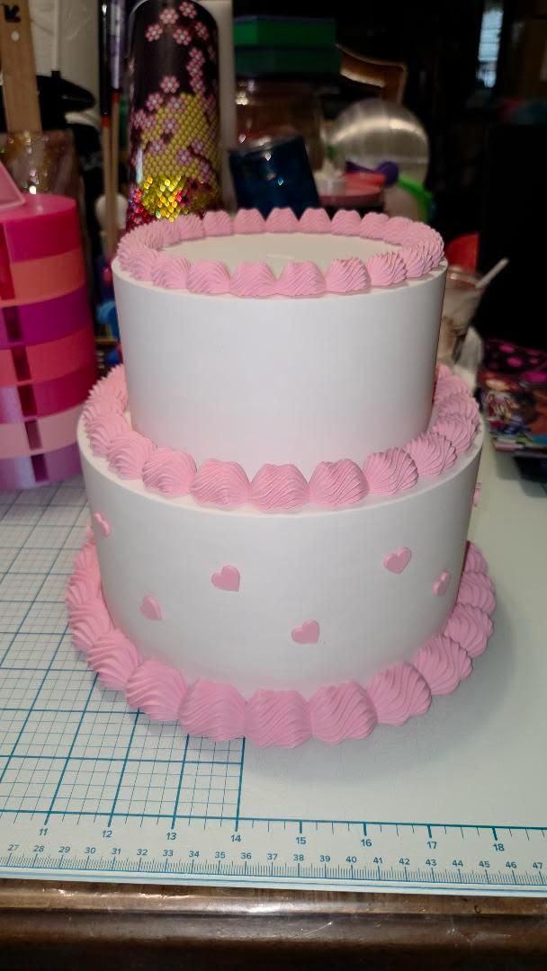 3D cake for Cake Toppers, 3mf , stl , double-tier cake