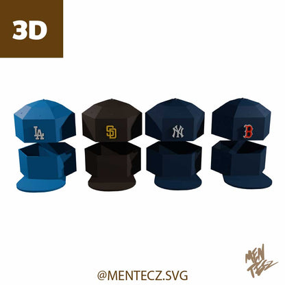 Baseball Cap Low-Poly Storage Box Pack - 3D Printable .3MF Files