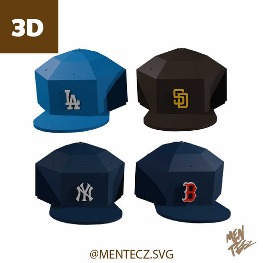 Baseball Cap Low-Poly Storage Box Pack - 3D Printable .3MF Files