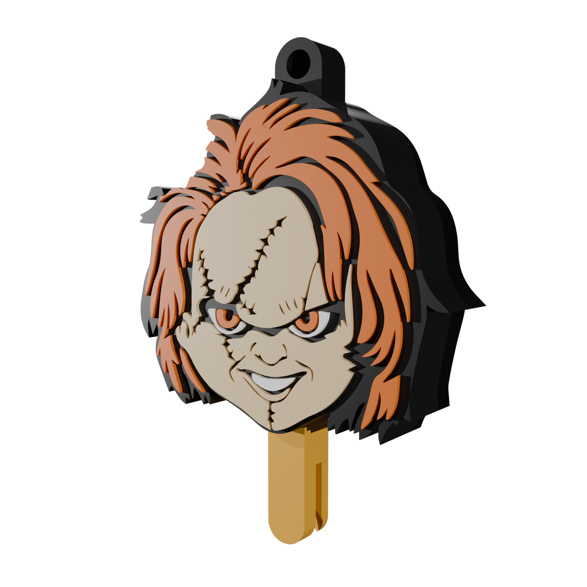 Halloween keychain that doubles as a can opener (STL file) | Spooky 3D print, gothic keychain, Halloween digital download (STL and 3MF files)