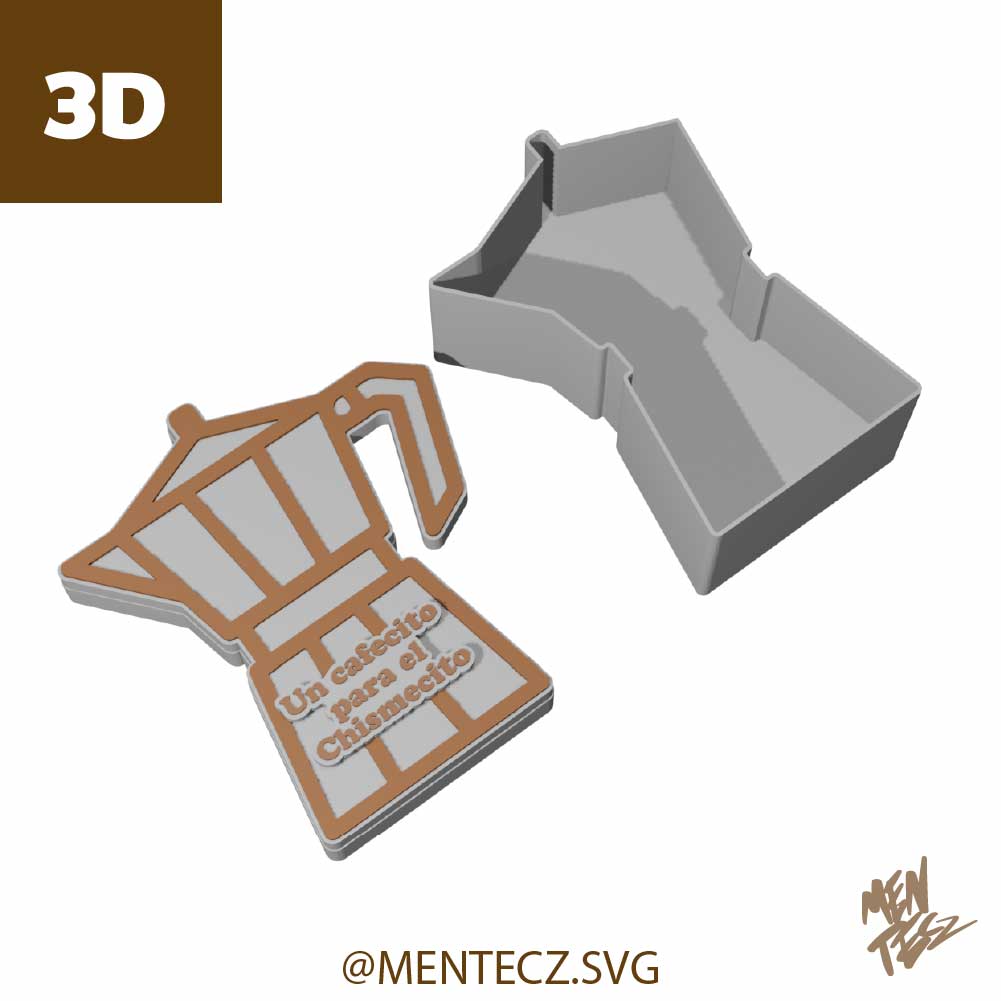 Moka Pot Coffee Gift Box STL - "Un Cafecito" 3D Print File - Espresso Maker Storage Box 3MF