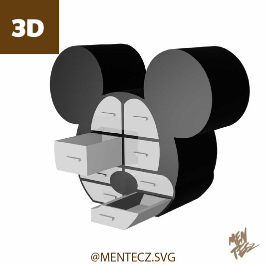 Mickey Mouse Drawer Organizer for Crafts | 3D Drawer Unit for Scrapbooking and Craft Room | Downloadable STL
