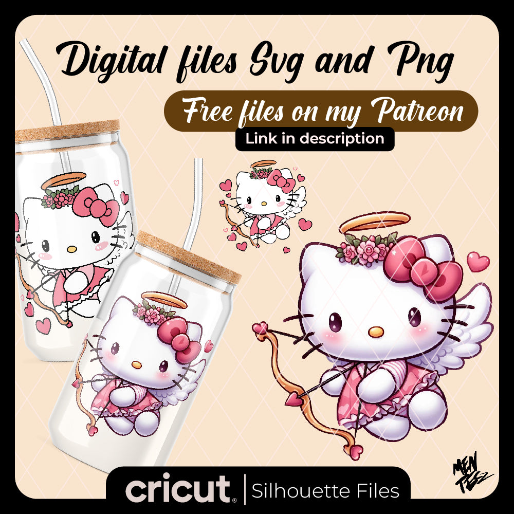 Cupid Kitty png, Hello Cat Cupid SVG, Cupid SVG, Love SVG, PNG File