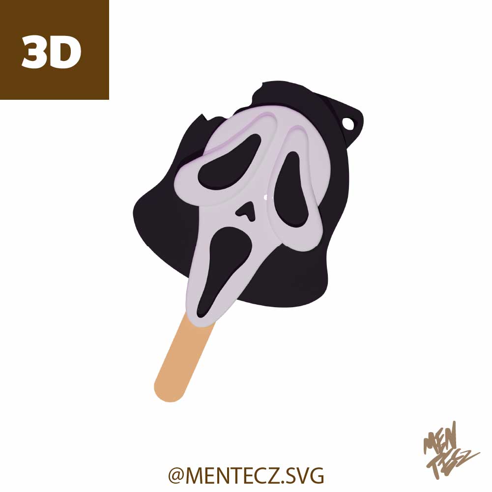 Horror Ghost llavero STL File | Spooky 3D Print, Gothic Keychain , Halloween Digital Download STL and 3MF