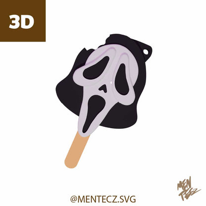 Horror Ghost llavero STL File | Spooky 3D Print, Gothic Keychain , Halloween Digital Download STL and 3MF