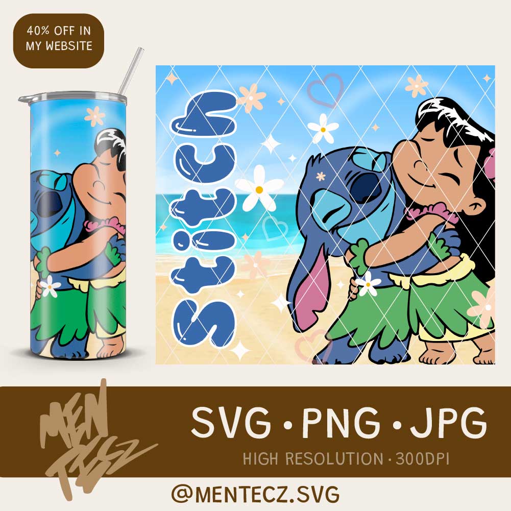 Lilo and stitch tumbler png, tumbler 20oz png, love png , best friends png MenteczSVG