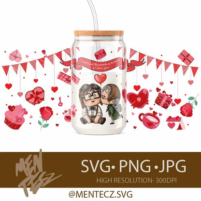 Valentine's Day Design UP, Pixar Couple Eternal Love, Printable Romantic Gift, wrap for tumbler 20oz