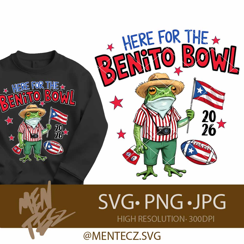 Here For The Benito Bowl png, Bad Bunny super bowl png, Puerto rico, 2026