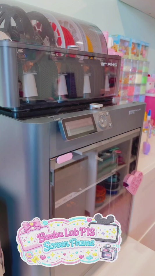 Cute Cartoon Screen Bezel for Bambu Lab P1P / P1S – Multicolor 3MF File – Display Frame Mod for 3D Printer