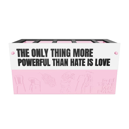 Pen holder Bad bunny 3D, the only thing more powerful than hate is love, 3mf