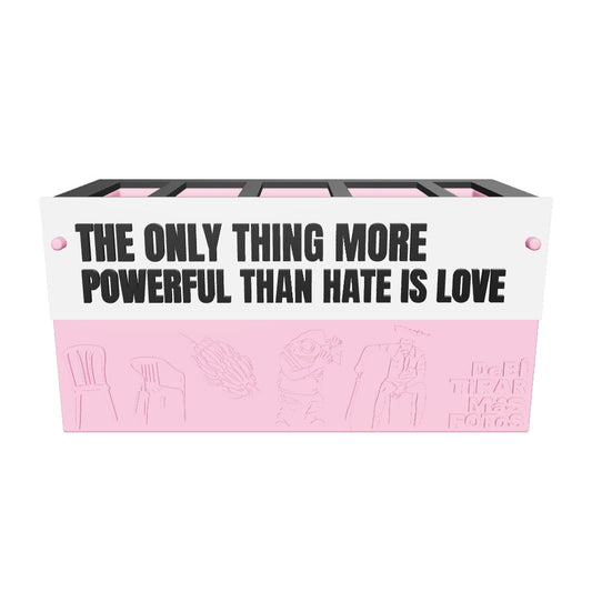 Pen holder Bad bunny 3D, the only thing more powerful than hate is love, 3mf