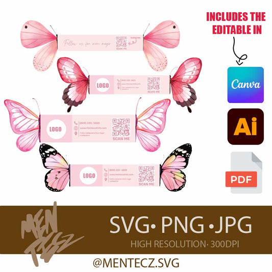 Imagen secundaria de Cover letter in the shape of a flower and butterfly, fully editable, png - MenteczSVG